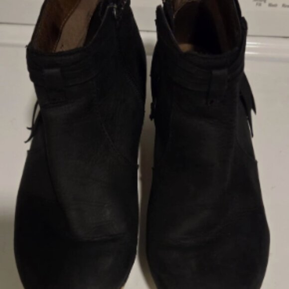 Dansko Markie Boots Women's Sz 38 Black Leather Clog Heel Ankle Booties - Picture 4 of 5